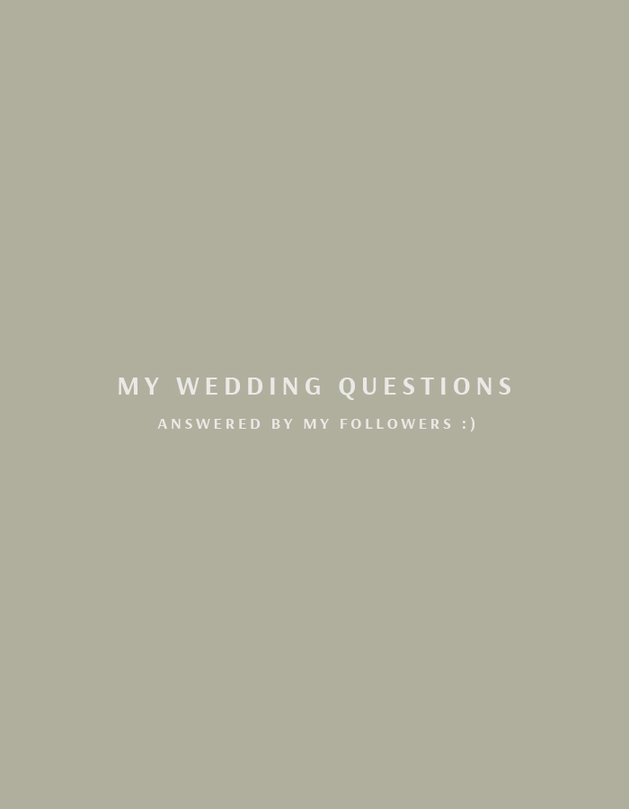 My Wedding Questions Answered By My Followers!